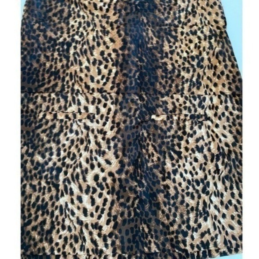 ZARA WOMAN Leopard Print Sleeveless Ruched Mini Dress w/Zipper Back - M EUC - Picture 13 of 14